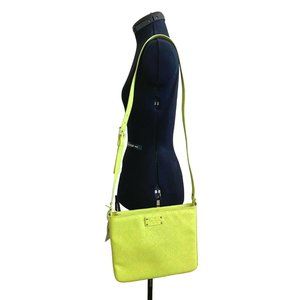 KATE SPADE WKRU1877 Darby Metro Spade Floyellow Perforated Slim Crossbody